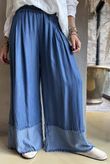 Frisco Deep Cuff Chambray Wide Leg Pant Dark